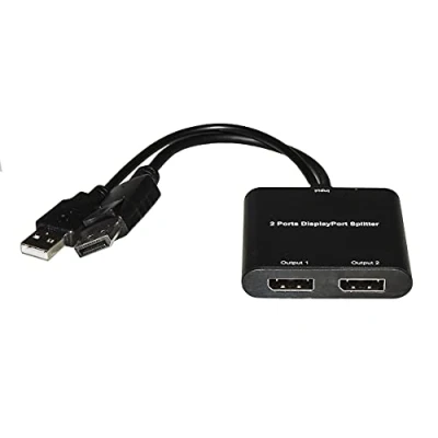 Immagine di LKADAT136 LINK SPLITTER 2 PORTE DISPLAYPORT CON ALIMENTAZIONE USB E FUNZIONE MST