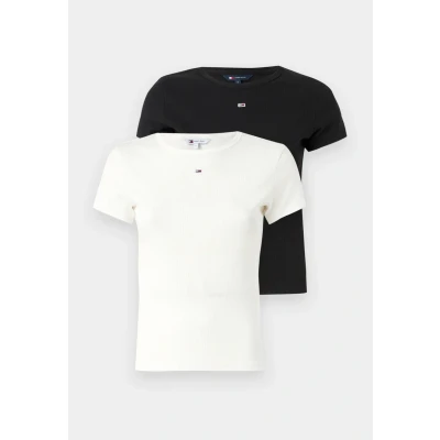 Immagine di Tommy Jeans Essential 2 PACK Tshirt basic, Donna, Taglia: 40, Ecru/black