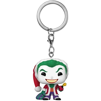 Immagine di Funko Pop! Keychain: DC Holiday The Joker (WMT) Comics Mini Figura in Vinile da Collezione Novità Portachiavi Riempitivi per Calze Idea Regalo Merchandising Ufficiale