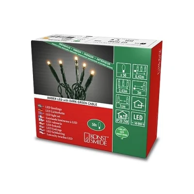 Immagine di Konstsmide 6353 820 Micro catena luminosa interno ERP: G (A G) rete elettrica Numero di lampadine 50 LED (monocolore) Ambra Lunghezza illuminata: 3.43 m
