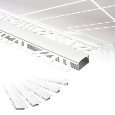 Immagine di HEXIM profili in alluminio LED, per pareti a secco da incasso con copertura opalina, varie larghezze (20 metri, 20mm larghezza luce)
