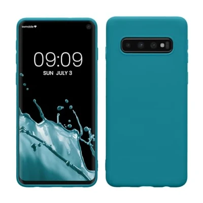 Immagine di kwmobile Custodia Compatibile con Samsung Galaxy S10 Cover Back Case per Smartphone in Silicone TPU Protezione Gommata petrolio matt