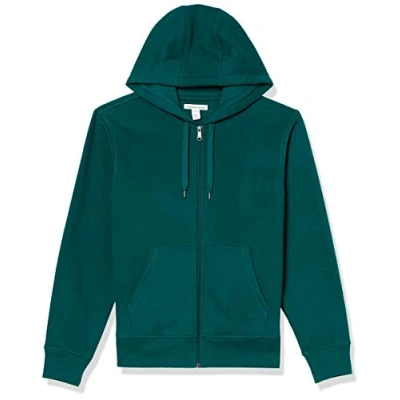 Immagine di Amazon Essentials Felpa con Cappuccio e Cerniera Integrale in Pile (Disponibile nelle Taglie Big &amp; Tall) Uomo, Verde Bosco, XS