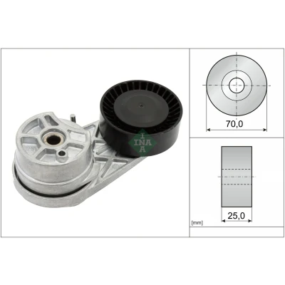 Immagine di INA 534 0725 10 Braccio tenditore, Cinghia Poly V FORD: Transit Custom V362 Bus, V363 Van, S Max Mk2