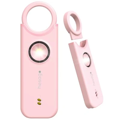 Immagine di SnapSiren Allarme Personale anti aggressione Autodifesa con Sirena 135 dB Portachiavi Donna da borsetta per Difesa Torcia e Porta Ingresso Hotel (Rosa)