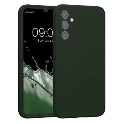 Immagine di kwmobile Custodia Compatibile con Samsung Galaxy A34 5G Cover Back Case per Smartphone in Silicone TPU Protezione Gommata verde scuro matt
