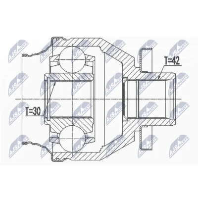 Immagine di NTY NPW VW 138 Kit Giunto Omocinetico Cambio manuale Assale anteriore Sx VOLKSWAGEN: Transporter 5, Multivan 5 (7HM, Bus