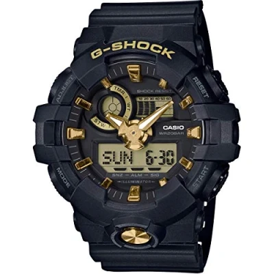 Immagine di Casio Orologio Quarzo Uomo, misura cassa 57.00mm con quadrante Nero Analogico e Digitale cinturino in Rubber Strap GA 710B 1A9ER