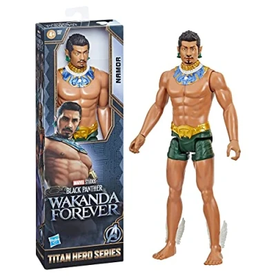Immagine di Marvel Hasbro Studios Black Panther: Wakanda Forever, Titan Hero Series, Action Figure Giocattolo di Namor in Scala da 30 cm, per Bambini e Bambine dai 4 Anni su, Multi, F4147