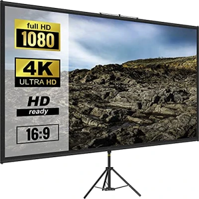 Immagine di VEVOR Schermo Cinematografico 203,2cm per Proiettore, HD 16:9 Portatile con Supporto Treppiede in Alluminio