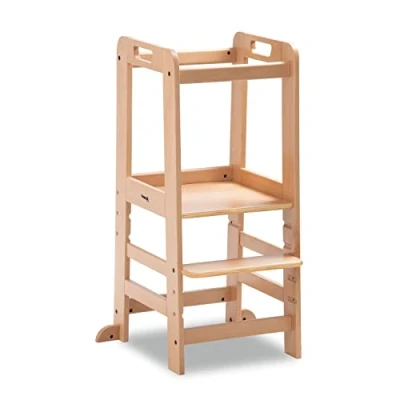 Immagine di hauck Torre di Apprendimento Learn N Explore Montessoriana in Legno Faggio (Approvato FSC®) Regolabile, Robusta, da 1 Anno Naturale