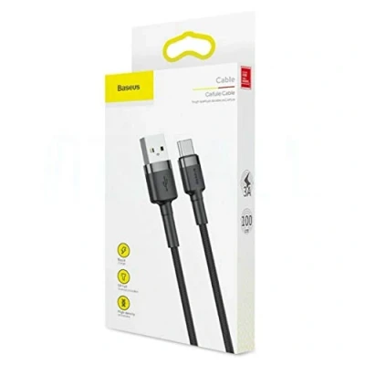 Immagine di Baseus Cafule Cable USB to C Connect &amp; Charge 3 A, 1 m (Grey/Black)