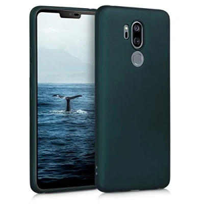 Immagine di kwmobile Custodia Compatibile con LG G7 ThinQ/Fit/One Cover Back Case Morbida Protezione in Silicone TPU Effetto metallizzato petrolio