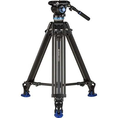 Immagine di Benro A673TM Treppiede video a doppio stadio in alluminio e testa S8PRO, ciotola da 75 mm, 3 sezioni delle gambe, leva girevole