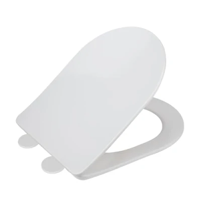 Immagine di sedile WC Galati, piatto a forma di D con meccanismo chiusura ammortizzata, in duroplast, fissaggio Fix Clip, nero opaco