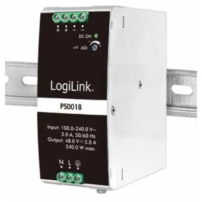 Immagine di LogiLink PS0018 Alimentatore per guida DIN 48 V 5 A 240 W Contenuto 1 pz.