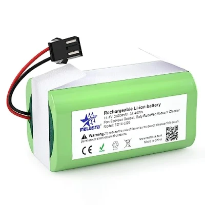 Immagine di melasta 14.4V 2600mAh Li ion Batteria di Ricambio Compatible IKOHS Netbot S14, S15, Lefant T700, Eufy RoboVac 11, 11S, 12, 15C,15C Max,15T,30,30C,35C, Deebot N79S N79, Conga Excellence 990 950 1090
