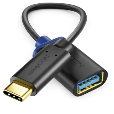 Immagine di deleyCON Cavo Adattatore da USB C A OTG 3.0 5Gbit/s Maschio Femmina per PC Computer Laptop Smartphone 20cm Nero