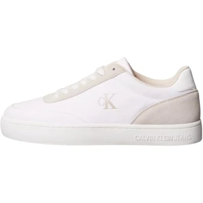 Immagine di Calvin Klein Uomo Sneakers con Suola Preformata Classic Low Canvas Profilo Basso, Bianco (Bright White/Eggshell), 41