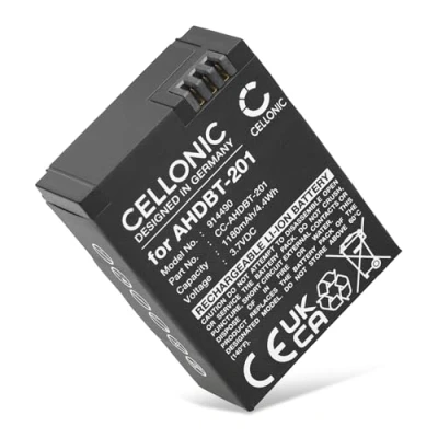 Immagine di CELLONIC Batteria AHDBT 201 301 302 Compatibile con GoPro Hero 3, 3 Plus, Black, Silver, White, 301, 1180mAh 3.6V 3.7V