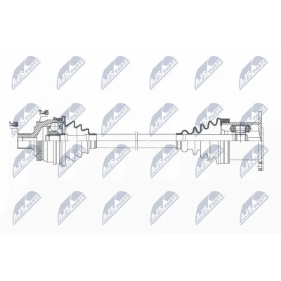 Immagine di NTY NPW AU 019 Albero motore / Semiasse Assale anteriore 619 AUDI: A4 B7 Avant, B6 B6/B7 Cabrio