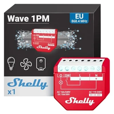 Immagine di Shelly Wave 1PM Attuatore interruttore Z Wave, Wave+