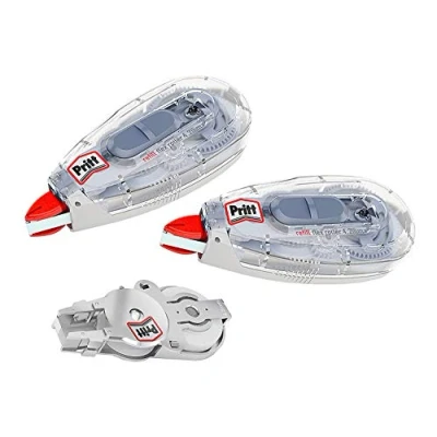 Immagine di Staedtler Pritt Rullo correttore Refill Flex Midway con punta flessibile, funzione push &amp; pull, ricaricabile, sovrascrivibile immediatamente, set 2 rulli ricaricabili e 1