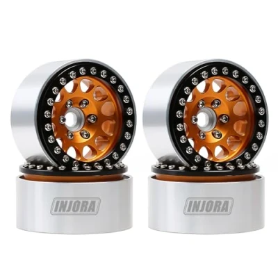 Immagine di INJORA 4PCS RC 1,9 Cerchioni Metallo Beadlock Wheel Rim per 1:10 Rock Crawler Axial SCX10 Pro II III TRX4 D90 VS4 10 Redcat Gen 8 7 Enduro(Oro)