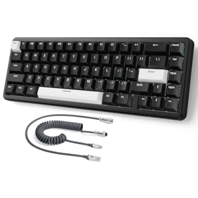 Immagine di MAMBASNAKE ATTACK SHARK X65 HE Tastiera a Grilletto Rapido, Precisione RT 0,01 mm, 8KHz, con Magnetic Switch al 60% cavo da 8 KHz, Azionamento Regolabile, Snap Tap, per PC/Mac, Nero
