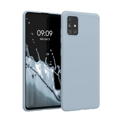 Immagine di kwmobile Custodia Compatibile con Samsung Galaxy A51 Cover Back Case per Smartphone in Silicone TPU Protezione Gommata blu chiaro matt