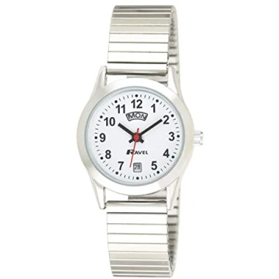 Immagine di Ravel Orologio Unisex con Calendario Giorno e Data Analogic Quarzo R0706.20.1EX Espansore in Acciaio Inossidabile