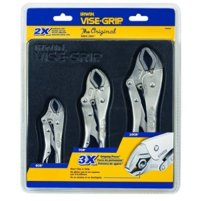 Immagine di IRWIN 10508020 Set 3pz. Pinze Auotobloccanti a Ganasce Curve Original (5CR, 7CR, 10CR) in custodia di plastica