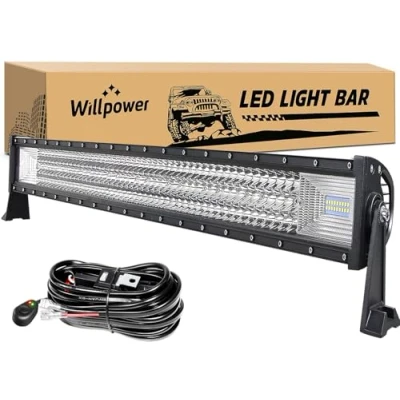 Immagine di Willpower 42 pollice 540W Barra led Fuoristrada Con 12v Cablaggio Kit, Impermeabile a per Auto Trattore Camion ATV Barca 4x4