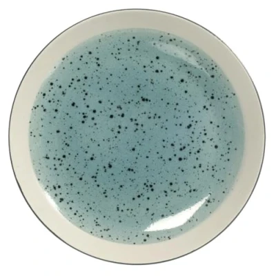 Immagine di H&amp;h set 6 piatti in stoneware mimosa azzurro piano 26,5