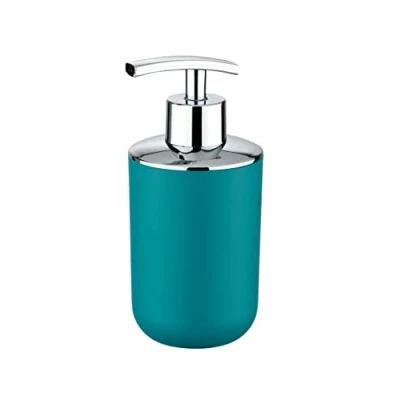 Immagine di Wenko Dispenser di Sapone Brasil, riempibile, per Il Bagno e la Cucina, in plastica infrangibile, Senza BPA, capacità: 320ml, 7,3x16,5x9cm, Petrolio