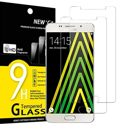 Immagine di NEW&#039;C 2 Pezzi, Vetro Temperato per Samsung Galaxy A5 2016 (SM A510), Pellicola Prottetiva Anti Graffio, Impronte, Senza Bolle, Durezza 9H, 0,33mm Ultra Trasparente, Resistente