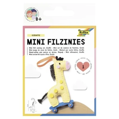 Immagine di Folia 52904 Set da Cucito in Feltro per Bambini Mini Feltinie, Ciondolo Giraffa, 13 Pezzi, Multicolore