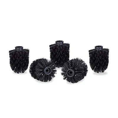 Immagine di Relaxdays Scopino per WC in set da 5, spazzole sfuse con filo 9,5 mm, diametro della testina di ricambio 7 cm, nero
