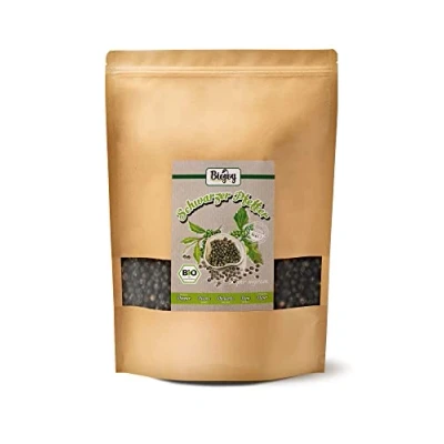 Immagine di Biojoy BIO Pepe nero in grani (1 kg), intero, ideale per insaporire, senza additivi (Piper nigrum)