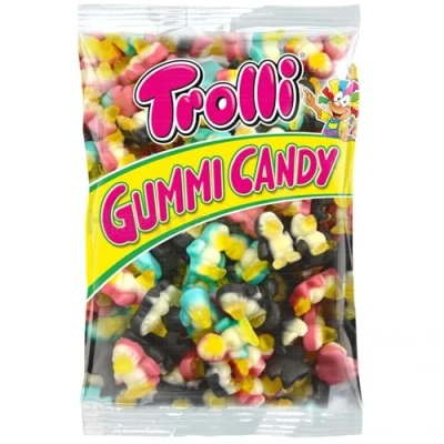 Immagine di Trolli Gummi Candy PINGUMMI, Caramelle Gommose Multicolor a Forma di Pinguini, Gusto Frutta, Busta da 1000 Gr, Senza Glutine, Idea per Compleanni e Feste