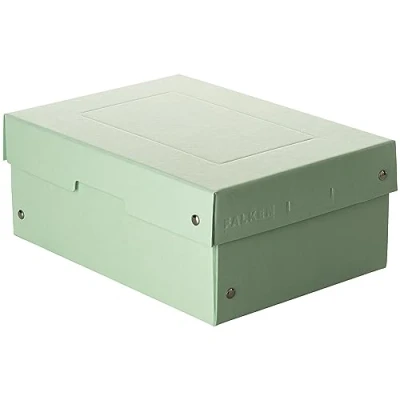 Immagine di FALKEN PureBox scatola portaoggetti originale PureBox, 100 mm, in cartone robusto, formato DIN A5, colore: verde, con coperchio, regalo vegana, per il trasporto