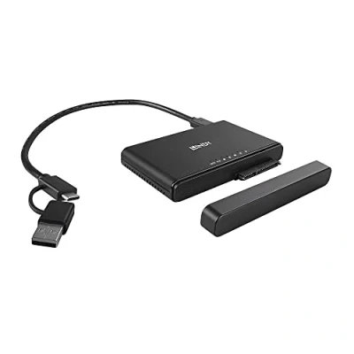 Immagine di Lindy USB 3.2 Tipo C a M.2 NVMe e SATA SSD Clone Station