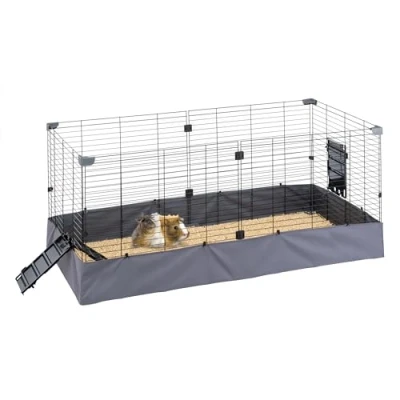 Immagine di Ferplast Recinto per porcellini d&#039;India HUB 02, Gabbia piccoli animali, uso interno ed esterno, Fondo impermeabile, lavabile in lavatrice, Facile da assemblare, 140 x 71 59,5 cm