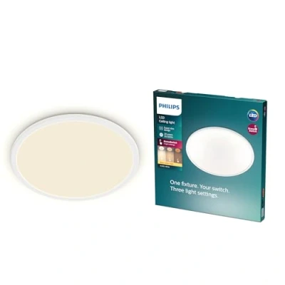 Immagine di Philips LED Lampada da Soffitto Superslim, Equivalente a 22W, Luce Bianca Calda, IP20, Non Dimmerabile, Bianco