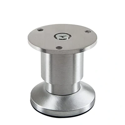 Immagine di SOTECH Gamba per mobili TERRA altezza 50 mm alluminio spazzolato regolabile in fino a max. 15 mm, carico massimo 250 kg