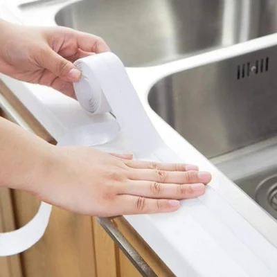 Immagine di Striscia di Nastro Adesivo 3,2 M, Mastice Impermeabile Autoadesivo per Bagno, Tenuta Lavello a Muro, Bordo del Lavabo, Cucina (22 Mm * M Bianco)