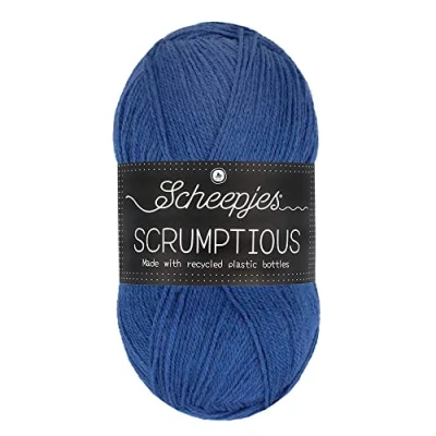 Immagine di Scheepjes Scrumptious Cotone Filato, Poliestere Riciclato 50% Acrilico, 352 Butterfly Pea FL. Mousse, 1x100g