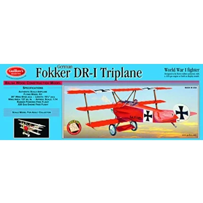 Immagine di GUILLOW&#039;s Fokker Triplane 204 Powered Balsa Flying Model Kit