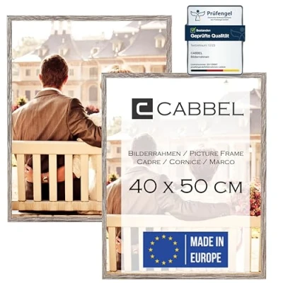Immagine di CABBEL confezione doppia (set di 2) cornice 40x60 cm, Rovere scuro, robusta in legno MDF, plexiglass infrangibile,