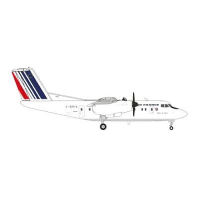 Immagine di Herpa modello di aereo Air France de Havilland Canada DHC 7 G BRYA Ville Paris in scala 1:200 aereo, pezzo da collezione, miniatura deco, statuetta senza supporto metallo